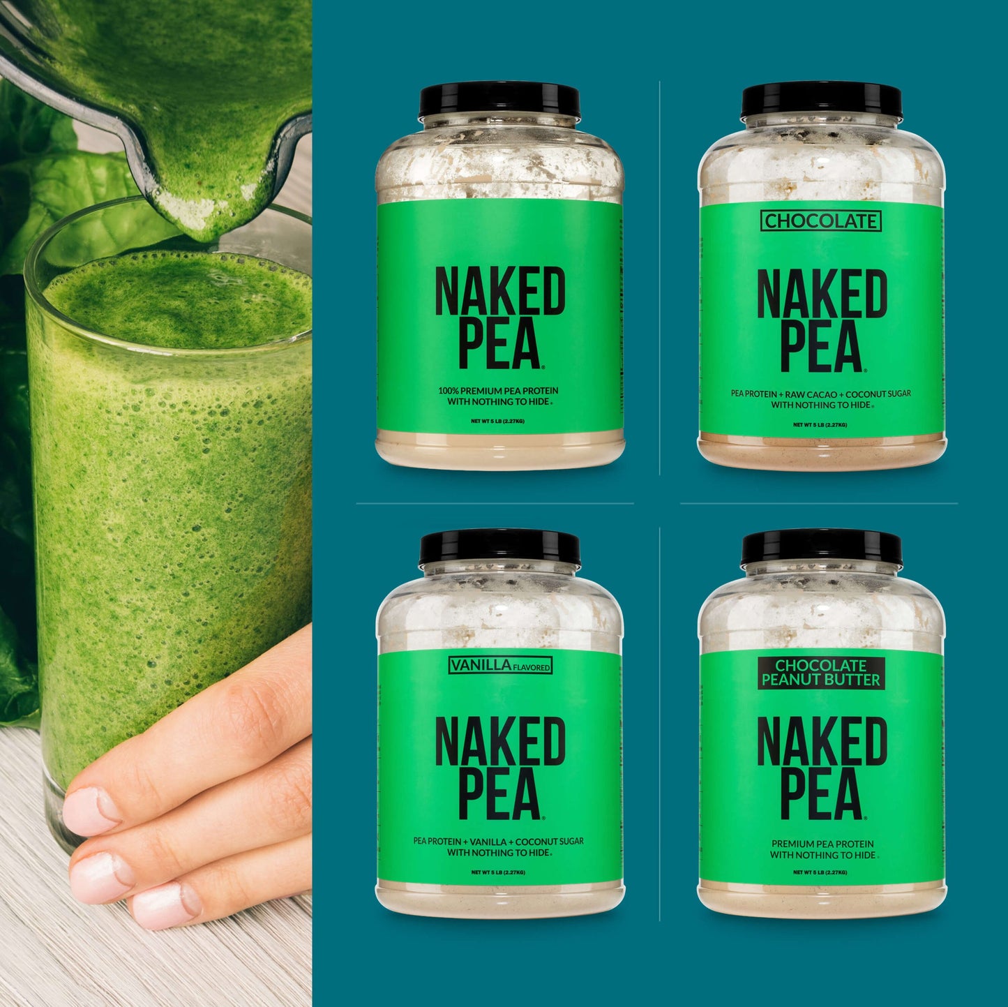 Vanilla Pea Protein Powder - Vanilla - Compact Size for Smooth Everyday Protein Shakes