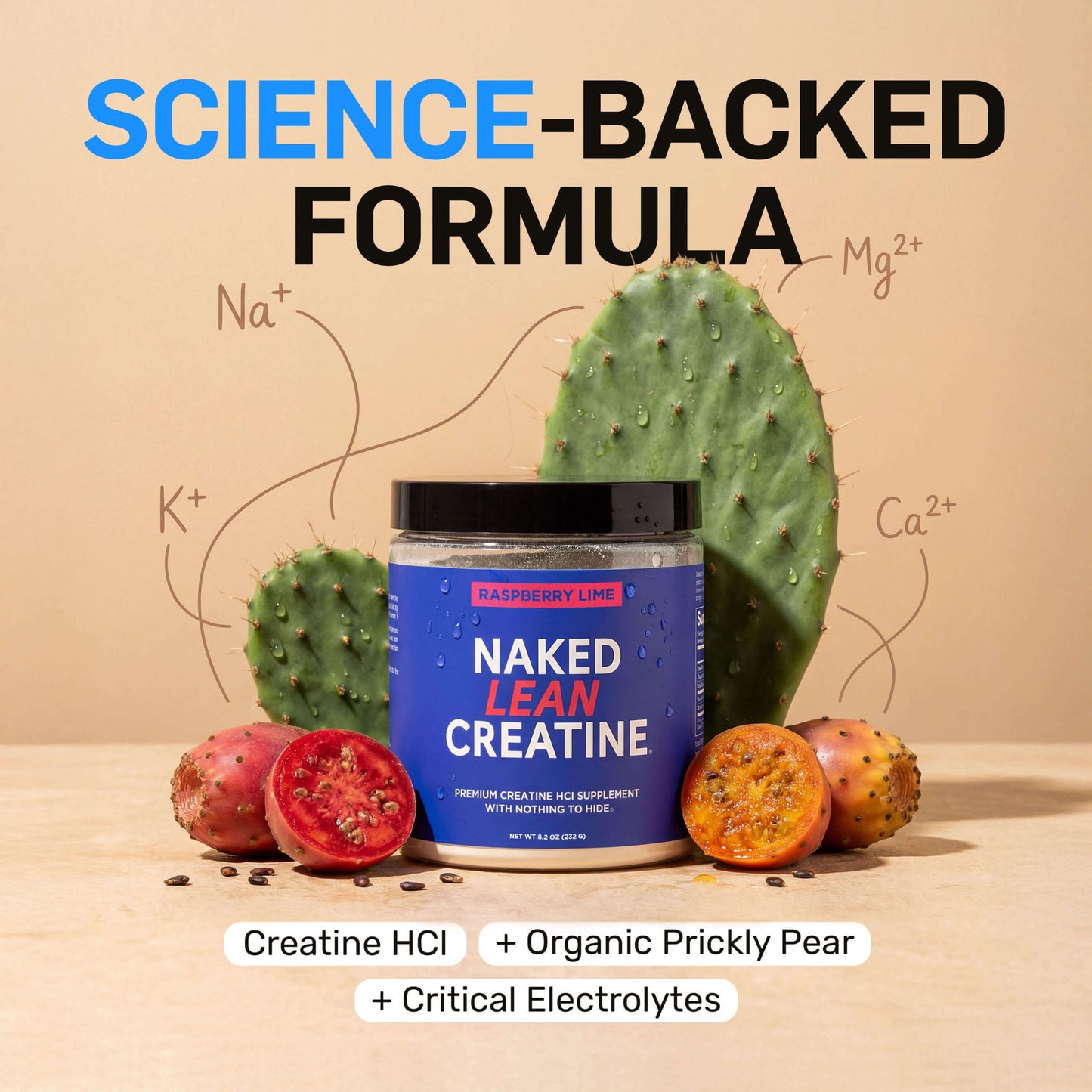 Raspberry Lime Creatine HCl Powder - Raspberry Lime for Easy Workout Drink Mixing