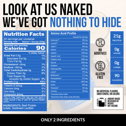 Beef Protein Powder - Unflavored for Smooth Everyday Protein Shakes
