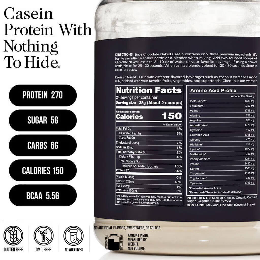 Chocolate Casein Protein Powder - Chocolate for Smooth Everyday Protein Shakes