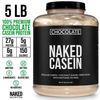 Chocolate Casein Protein Powder - 5LB - Chocolate for Smooth Everyday Protein Shakes