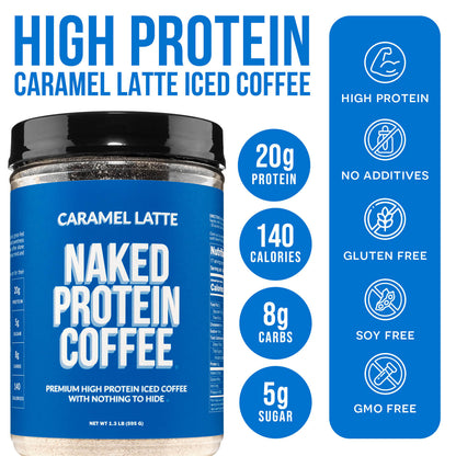 Caramel Latte Protein Iced Coffee - Caramel Latte for Convenient Coffee and Protein Drinks