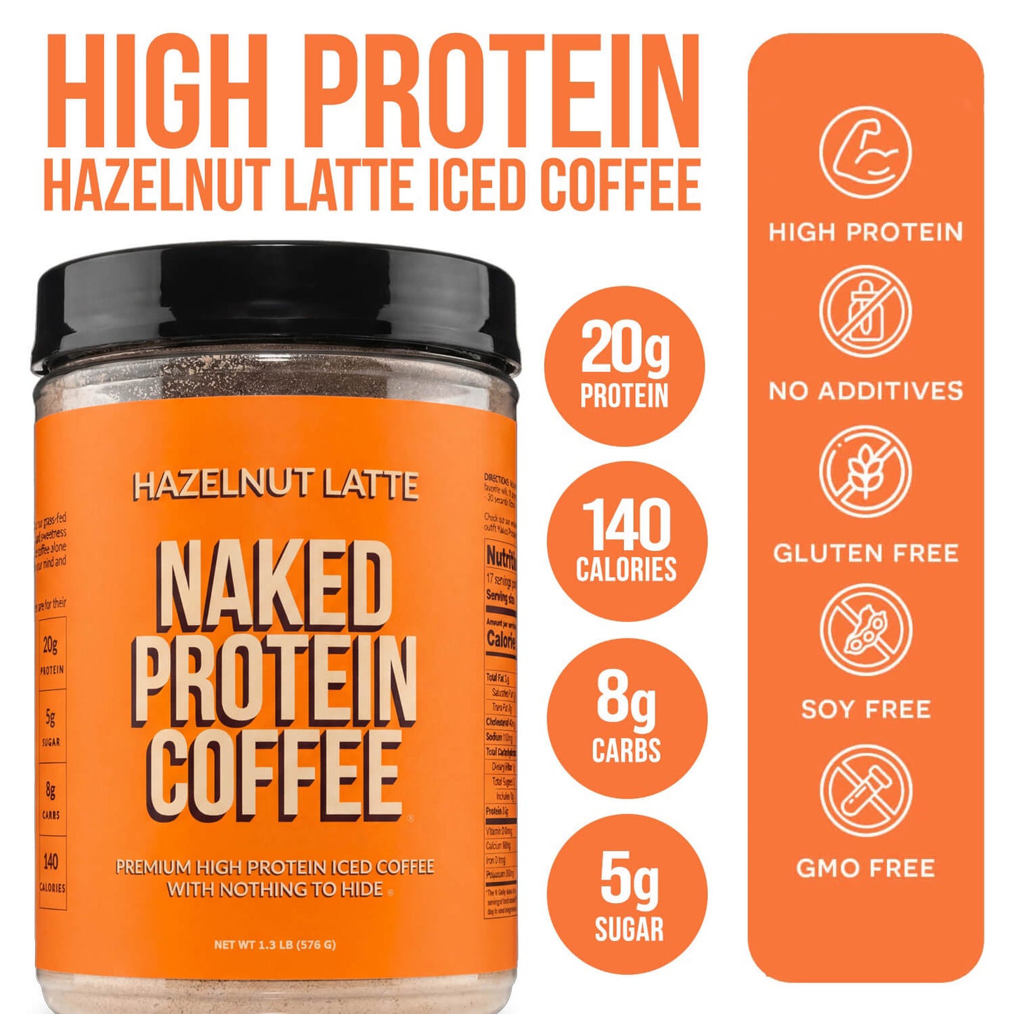 Hazelnut Latte Protein Iced Coffee - Hazelnut Latte for Convenient Coffee and Protein Drinks