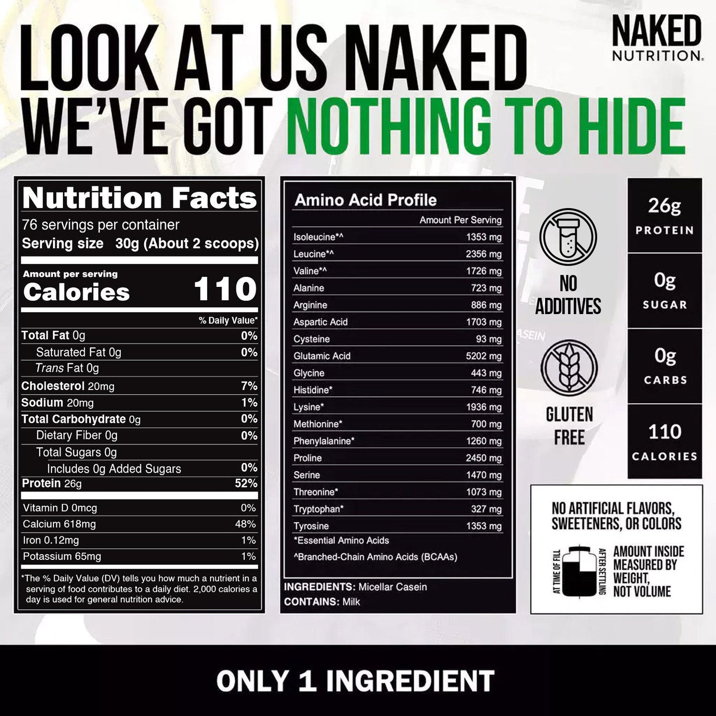 Micellar Casein Protein Powder - Unflavored - Value Size for Smooth Everyday Protein Shakes