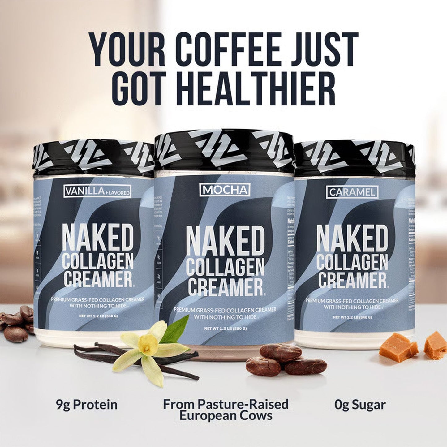 Mocha Coffee Creamer - Mocha Collagen Creamer for Convenient Coffee and Protein Drinks
