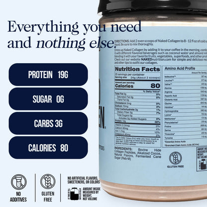 Chocolate Collagen Peptides Powder - Chocolate Collagen Peptides for Easy Everyday Collagen Mixing