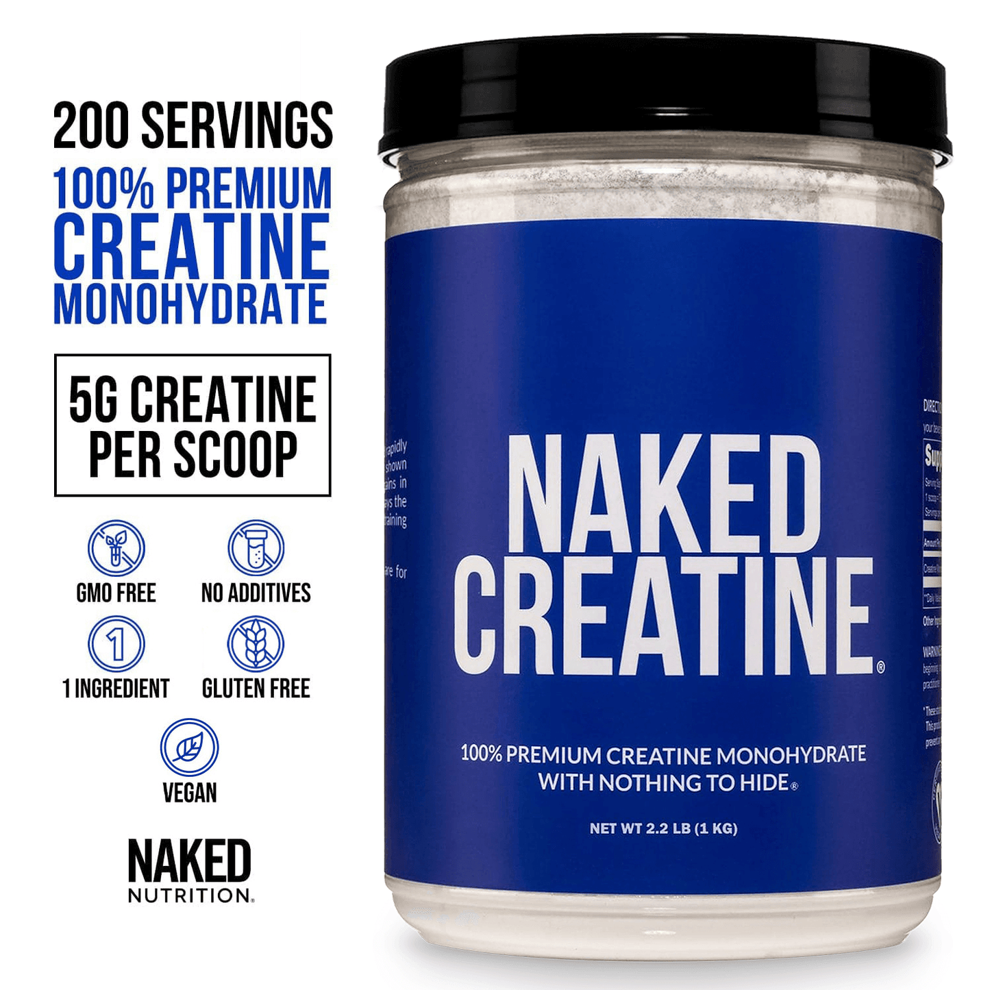 Creatine Monohydrate Powder - Unflavored - Value Size for Easy Workout Drink Mixing