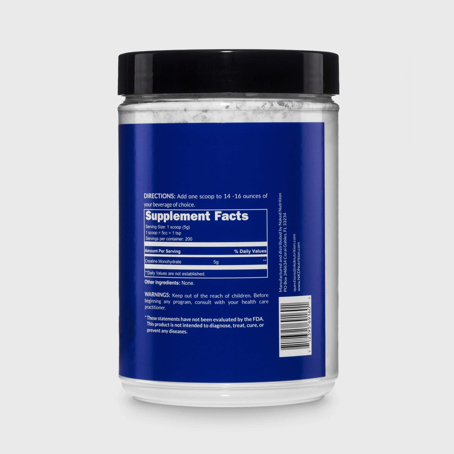 Creatine Monohydrate Powder - Unflavored - Value Size for Easy Workout Drink Mixing