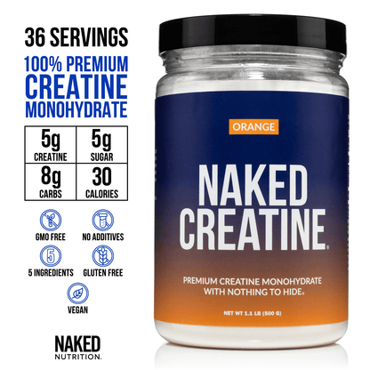 Orange Creatine Monohydrate Powder - Orange for Easy Workout Drink Mixing