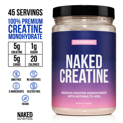 Strawberry Creatine Monohydrate Powder - Strawberry for Easy Workout Drink Mixing