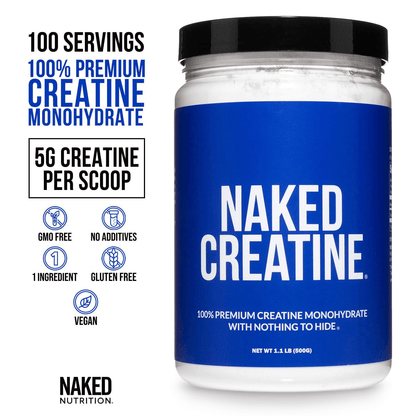 Creatine Monohydrate Powder - Unflavored - Standard Size for Easy Workout Drink Mixing