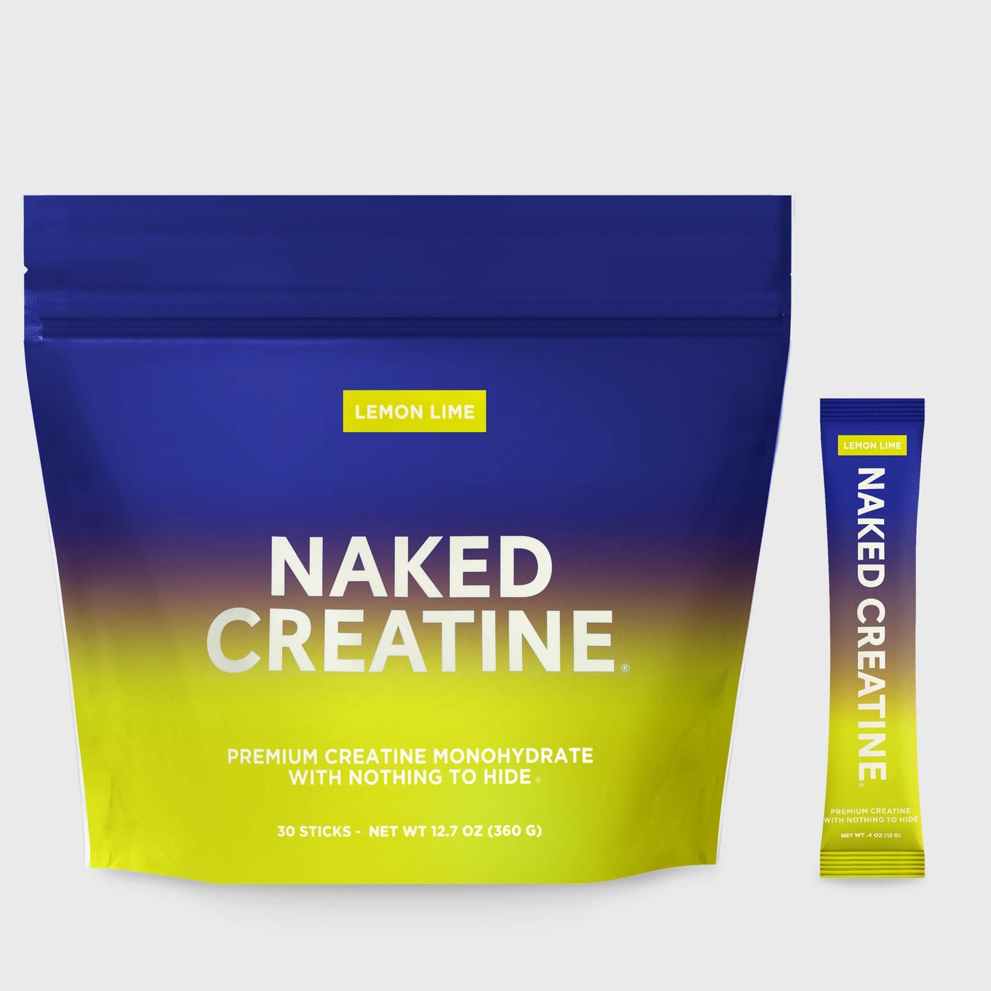 Lemon Lime Creatine Travel Packs - Lemon Lime Sticks for Easy Workout Drink Mixing
