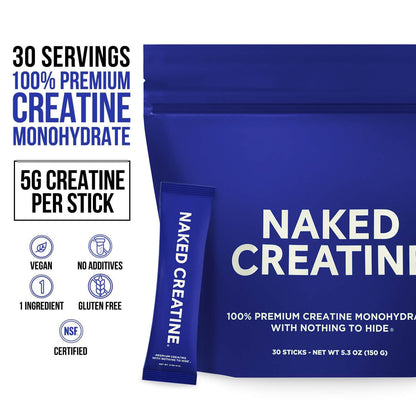 Creatine Travel Packets - Unflavored Sticks for Easy Workout Drink Mixing