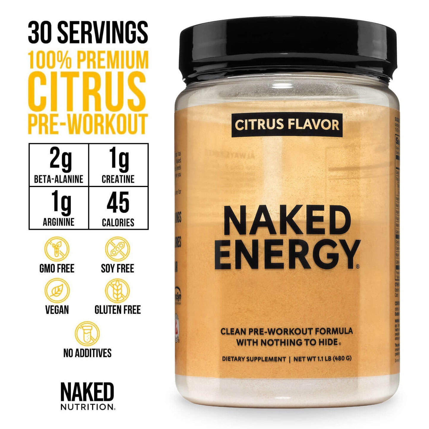 Citrus Pre Workout Supplement - Citrus for Easy Workout Drink Mixing