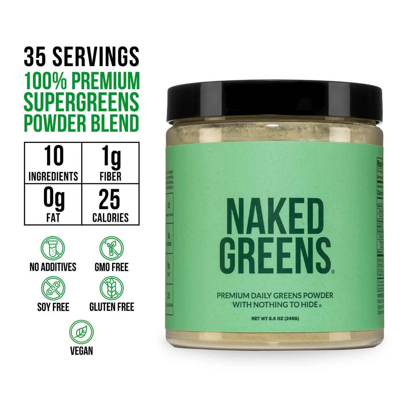 Organic Greens, Prebiotic and Probiotic Powder for Simple Everyday Nutrition Routines