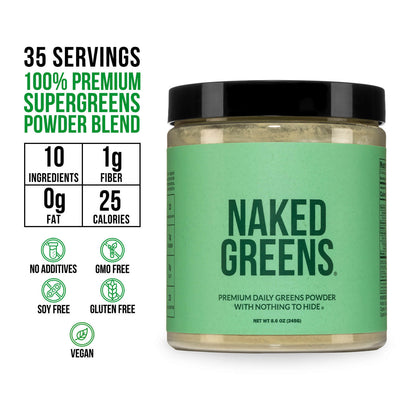 Organic Greens, Prebiotic and Probiotic Powder for Simple Everyday Nutrition Routines