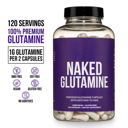 Glutamine Capsules - Capsules for Easy Workout Drink Mixing