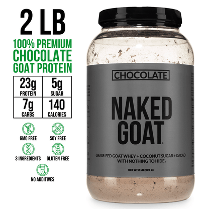 Chocolate Goat Whey Protein Powder - Chocolate for Smooth Everyday Protein Shakes