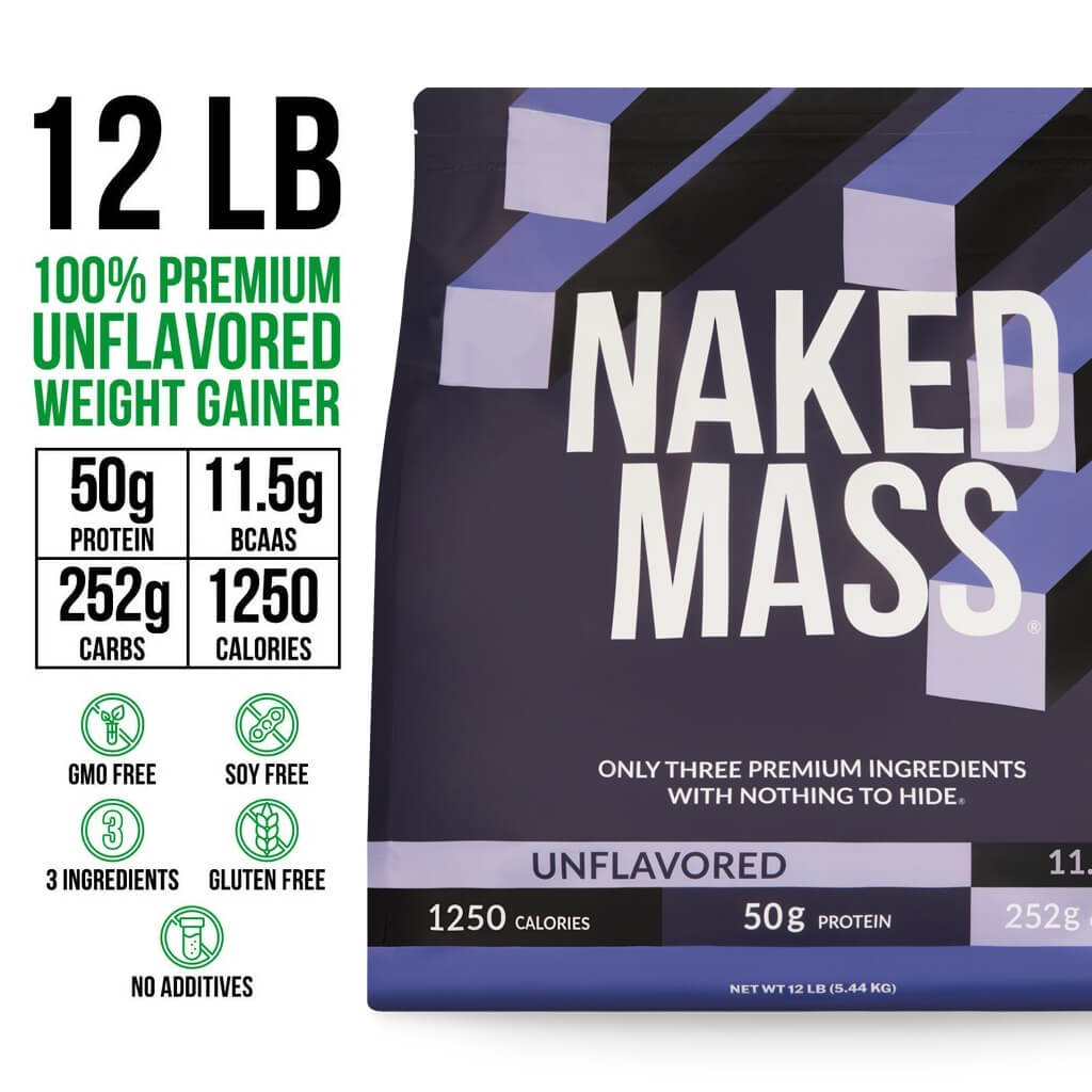 Mass Gainer Protein Supplement - Unflavored 12LB for Convenient High - Calorie Nutrition Shakes