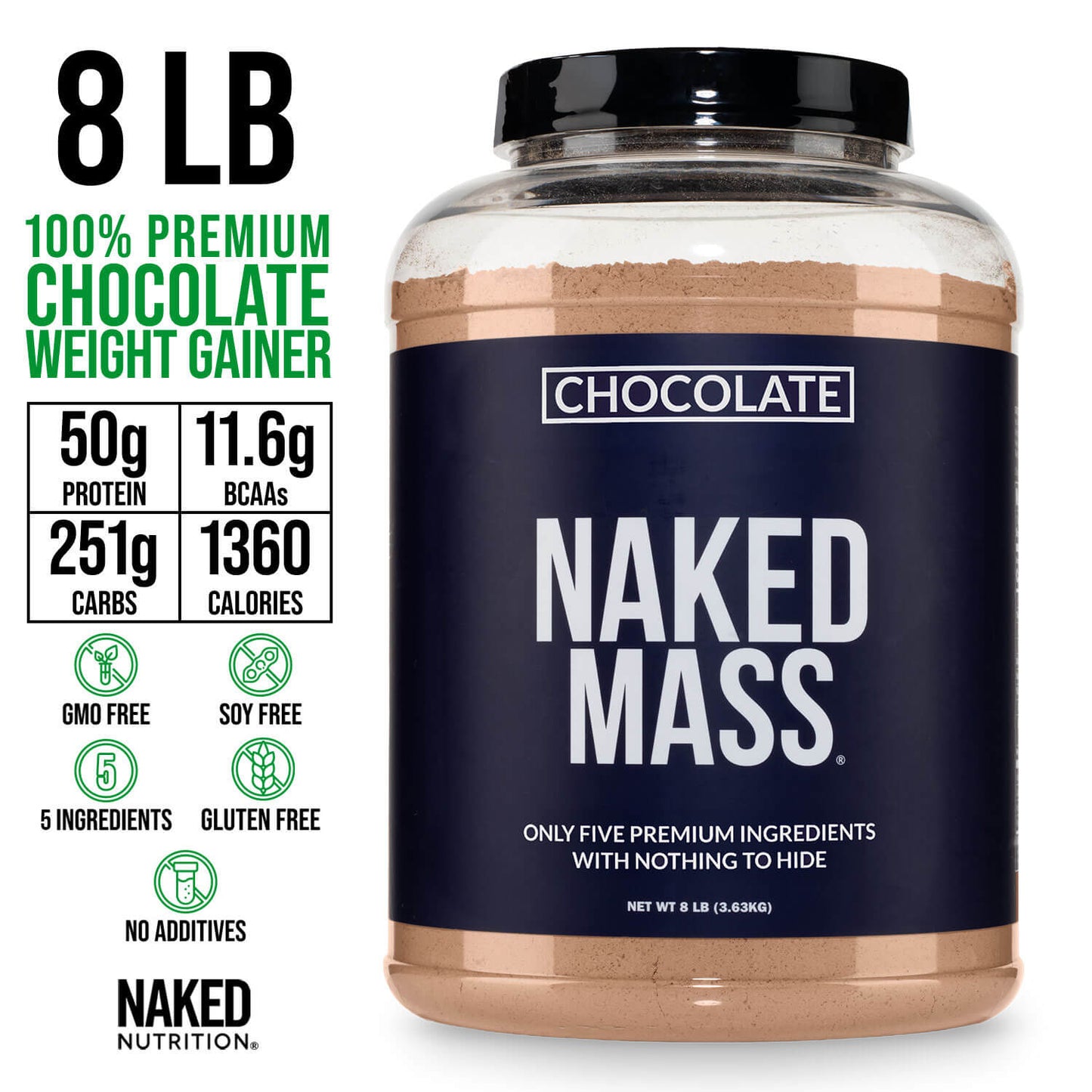 Chocolate Mass Gainer Protein Supplement - Chocolate for Convenient High - Calorie Nutrition Shakes
