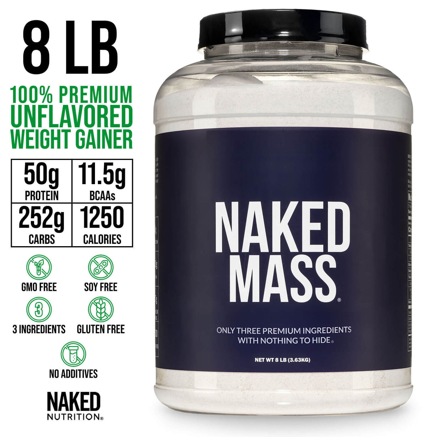 Mass Gainer Protein Supplement - Unflavored for Convenient High - Calorie Nutrition Shakes