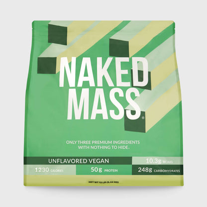 Vegan Mass Gainer Supplement - Unflavored (Vegan) 12LB for Convenient High - Calorie Nutrition Shakes