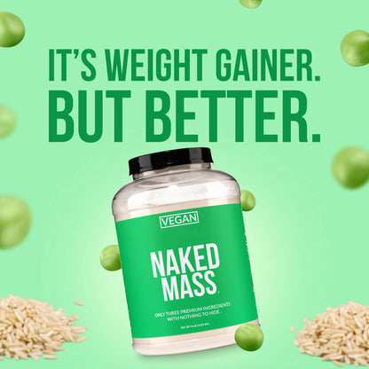 Vegan Mass Gainer Supplement - Unflavored (Vegan) for Convenient High - Calorie Nutrition Shakes