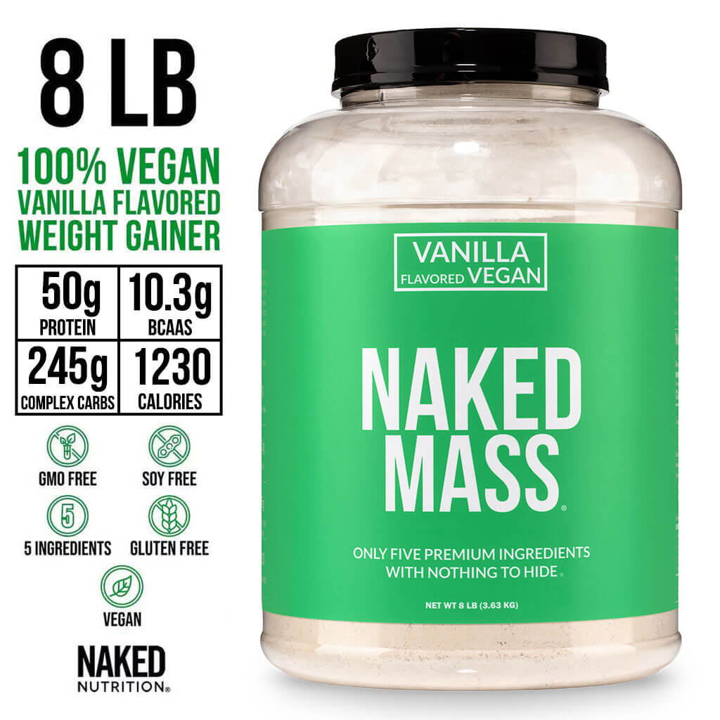 Vanilla Vegan Mass Gainer Supplement - Vanilla (Vegan) for Convenient High - Calorie Nutrition Shakes