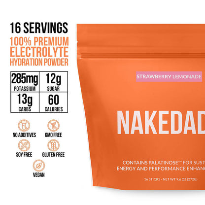 Electrolytes Powder Packets - Strawberry Lemonade - Strawberry Lemonade for Convenient Everyday Hydration Drinks