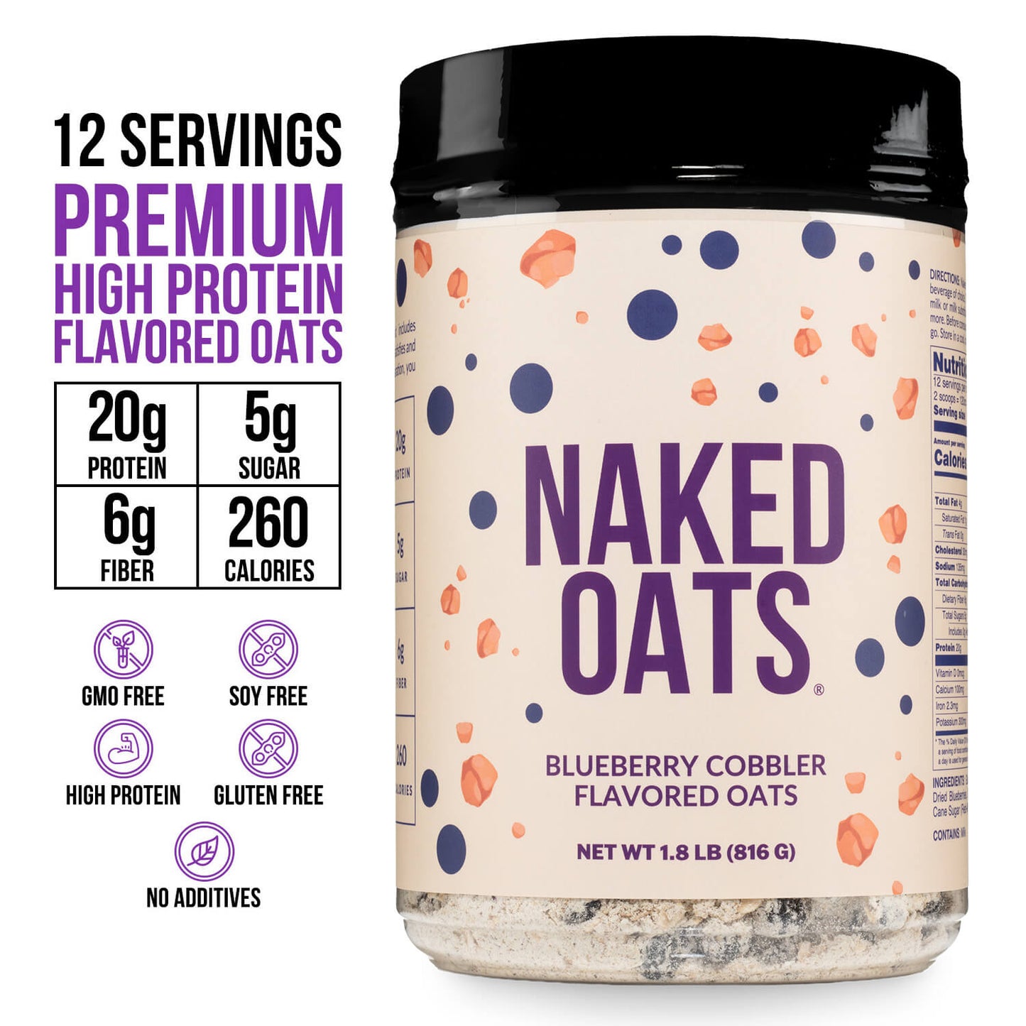 Blueberry Cobbler Protein Oats - Blueberry Cobbler for Easy Protein Breakfast Bowls