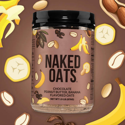 Chocolate Peanut Butter Banana Protein Oats - Chocolate PB Banana for Easy Protein Breakfast Bowls