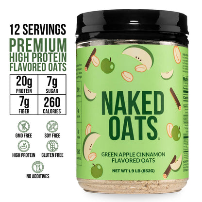 Green Apple Cinnamon Protein Oats - Green Apple Cinnamon for Easy Protein Breakfast Bowls