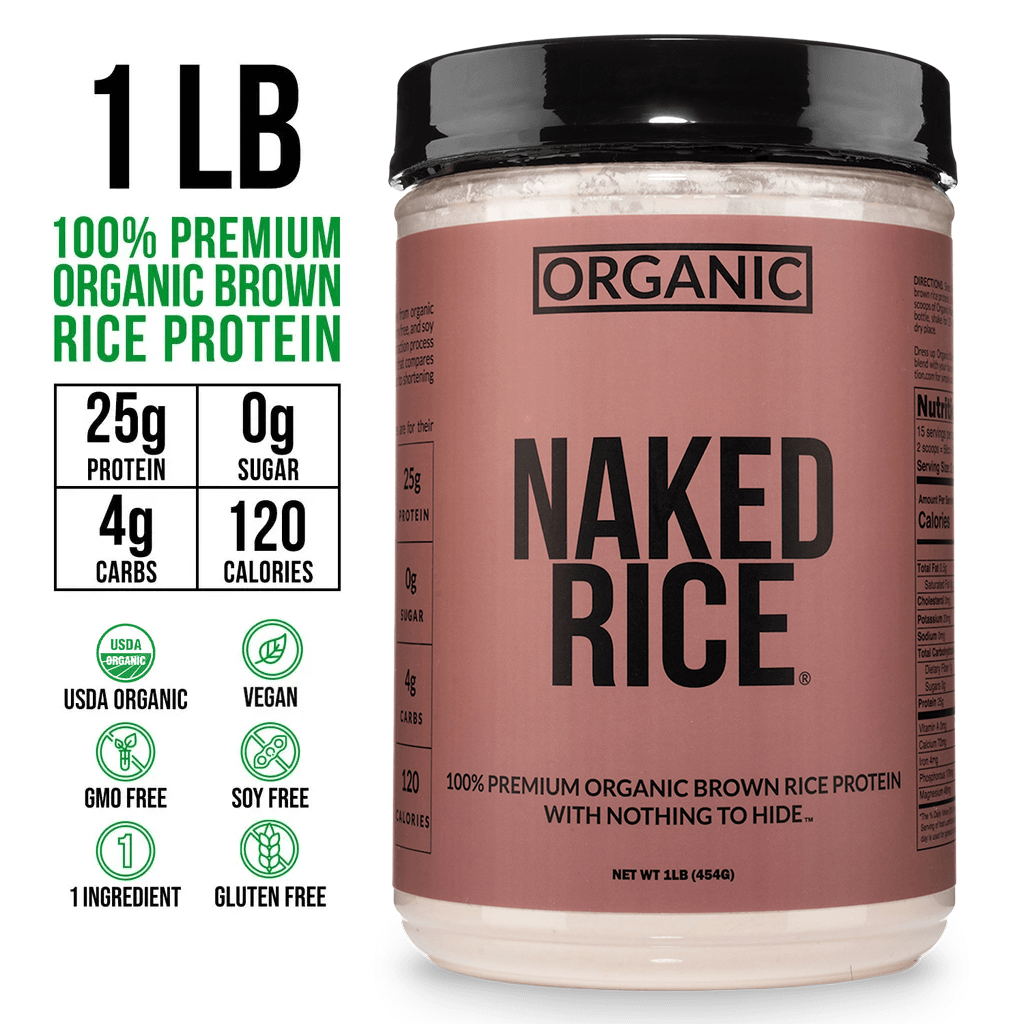 Organic Brown Rice Protein Powder 1lb - Unflavored 1LB for Smooth Everyday Protein Shakes