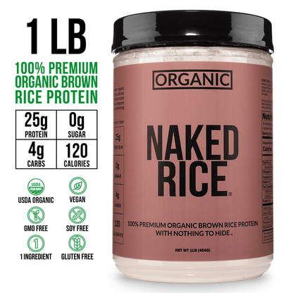 Organic Brown Rice Protein Powder 1lb - Unflavored 1LB for Smooth Everyday Protein Shakes