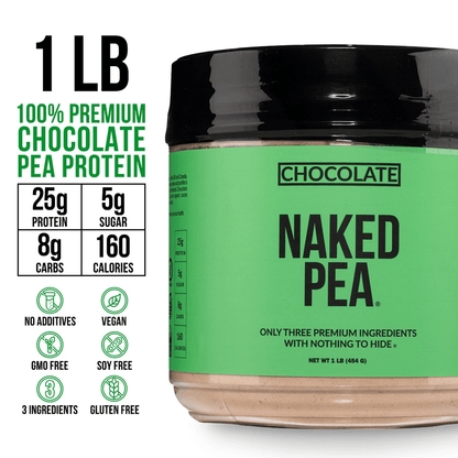 Chocolate Pea Protein Powder - Chocolate - Compact Size for Smooth Everyday Protein Shakes