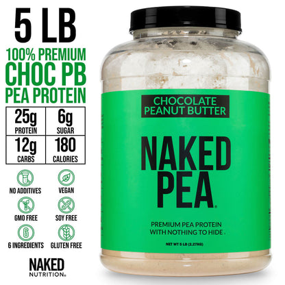 Chocolate Peanut Butter Pea Protein Powder - Chocolate PB - Chocolate Formula for Smooth Everyday Protein Shakes