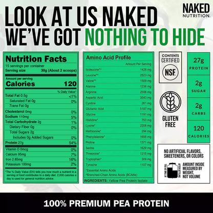 Pea Protein Powder 1lb - Unflavored for Smooth Everyday Protein Shakes