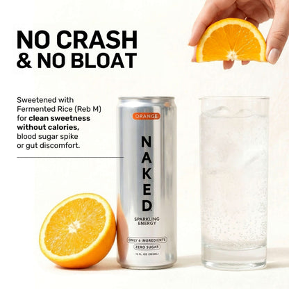 Orange Naked Sparkling Energy - Orange for Convenient Everyday Nutrition