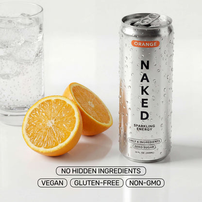 Orange Naked Sparkling Energy - Orange for Convenient Everyday Nutrition
