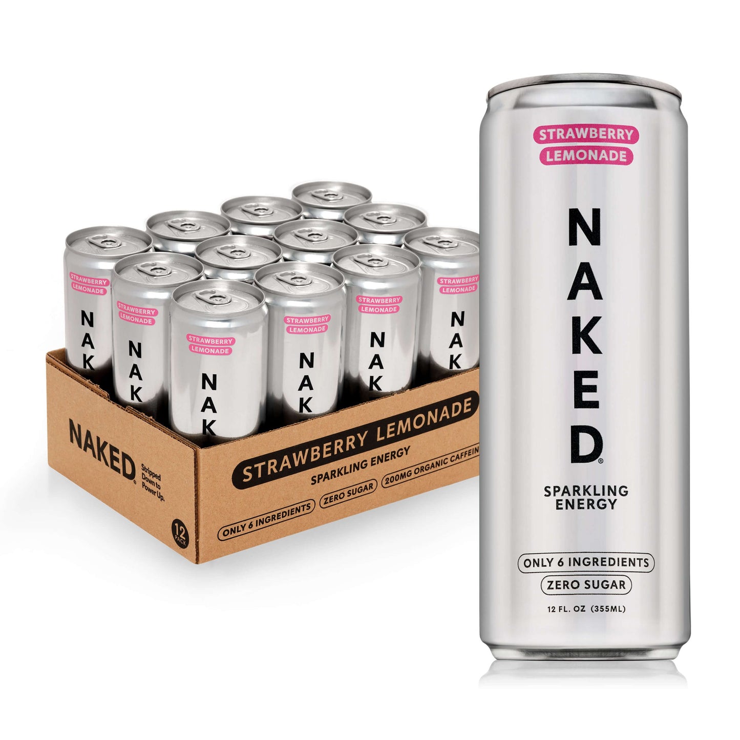 Strawberry Lemonade Naked Sparkling Energy - Strawberry Lemonade for Convenient Everyday Nutrition