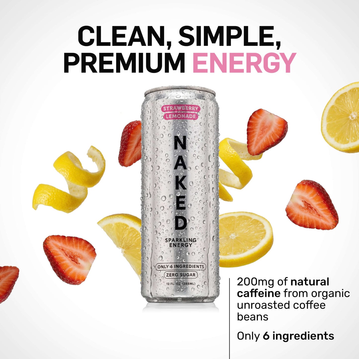 Strawberry Lemonade Naked Sparkling Energy - Strawberry Lemonade for Convenient Everyday Nutrition