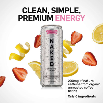 Strawberry Lemonade Naked Sparkling Energy - Strawberry Lemonade for Convenient Everyday Nutrition