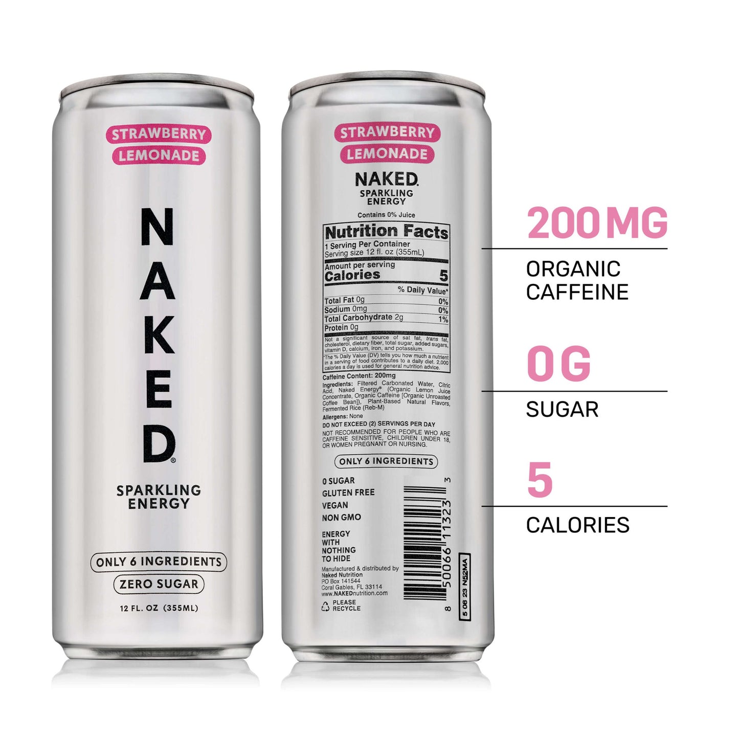 Strawberry Lemonade Naked Sparkling Energy - Strawberry Lemonade for Convenient Everyday Nutrition