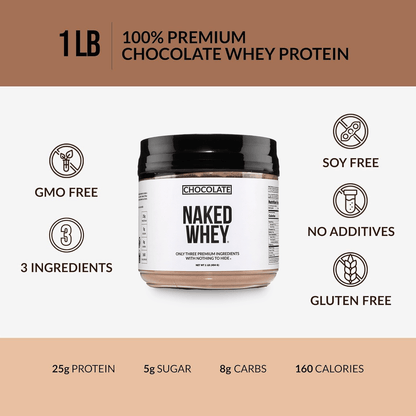 Chocolate Whey Protein Powder 1lb - Chocolate for Smooth Everyday Protein Shakes