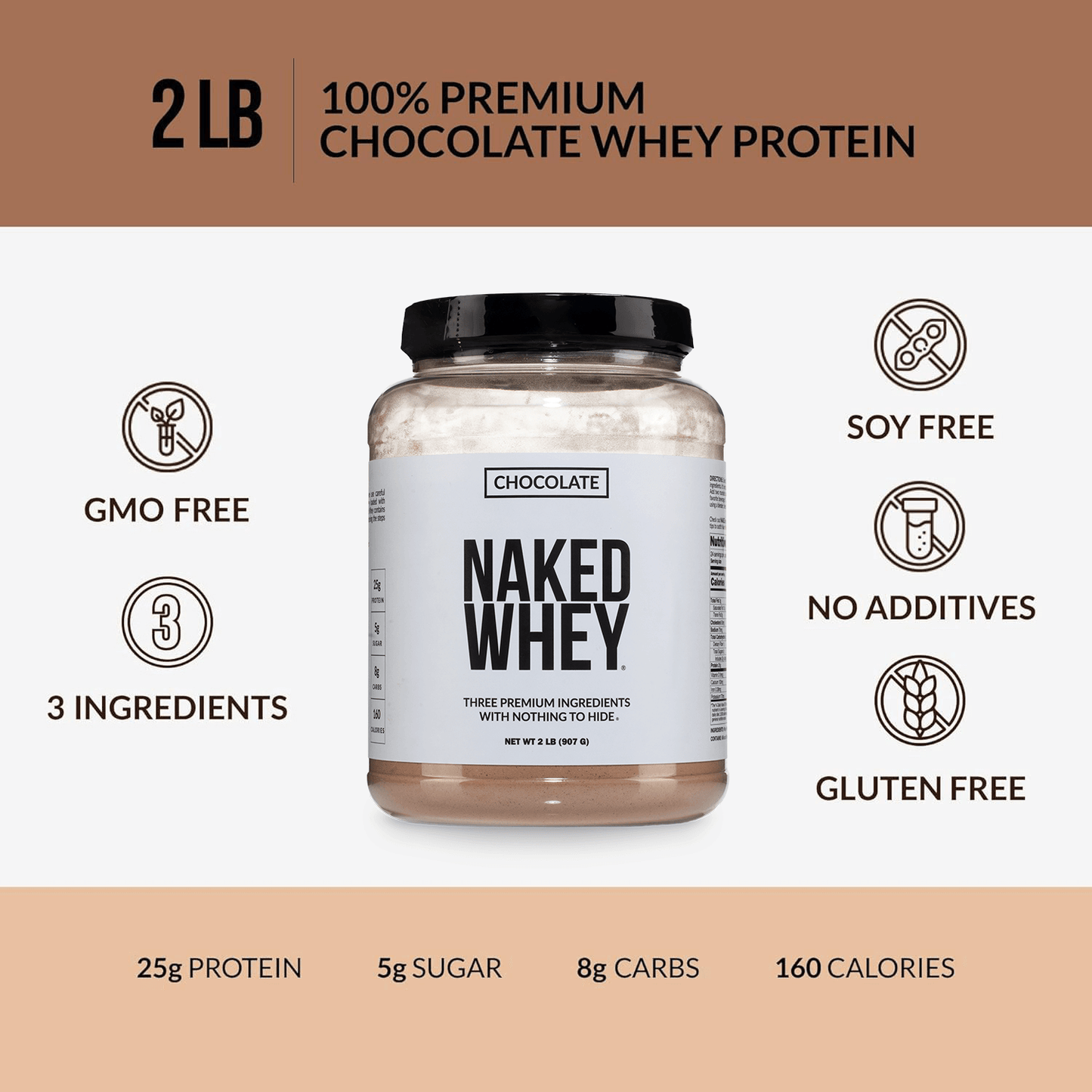 Chocolate Whey Protein Powder - Chocolate - Standard Size for Smooth Everyday Protein Shakes