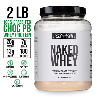 Chocolate Peanut Butter Whey Protein Powder 2LB - Chocolate PB for Smooth Everyday Protein Shakes