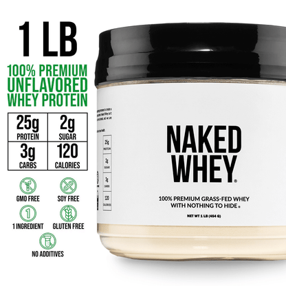 Grass Fed Whey Protein Powder - Unflavored - Compact Size for Smooth Everyday Protein Shakes