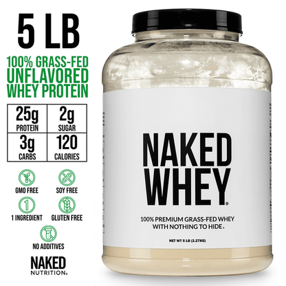 Grass Fed Whey Protein Powder - Unflavored - Bulk Size for Smooth Everyday Protein Shakes