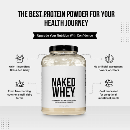 Grass Fed Whey Protein Powder - Unflavored - Bulk Size for Smooth Everyday Protein Shakes