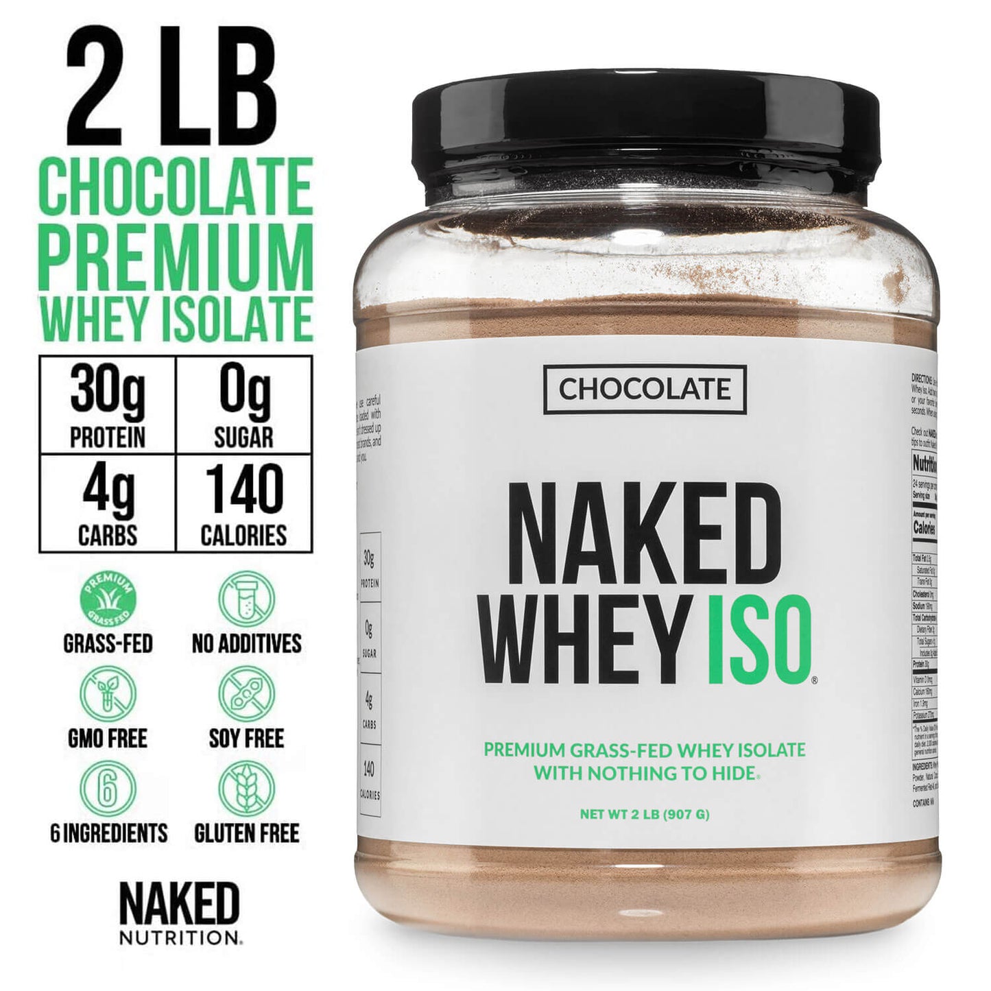 Chocolate Grass - Fed Whey Isolate Protein Powder - Chocolate for Smooth Everyday Protein Shakes